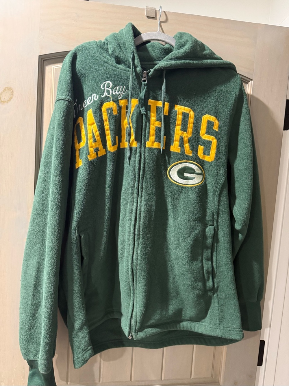 NFL Green Bay Packers Green & Gold Zip-Up Puffer Hoodie